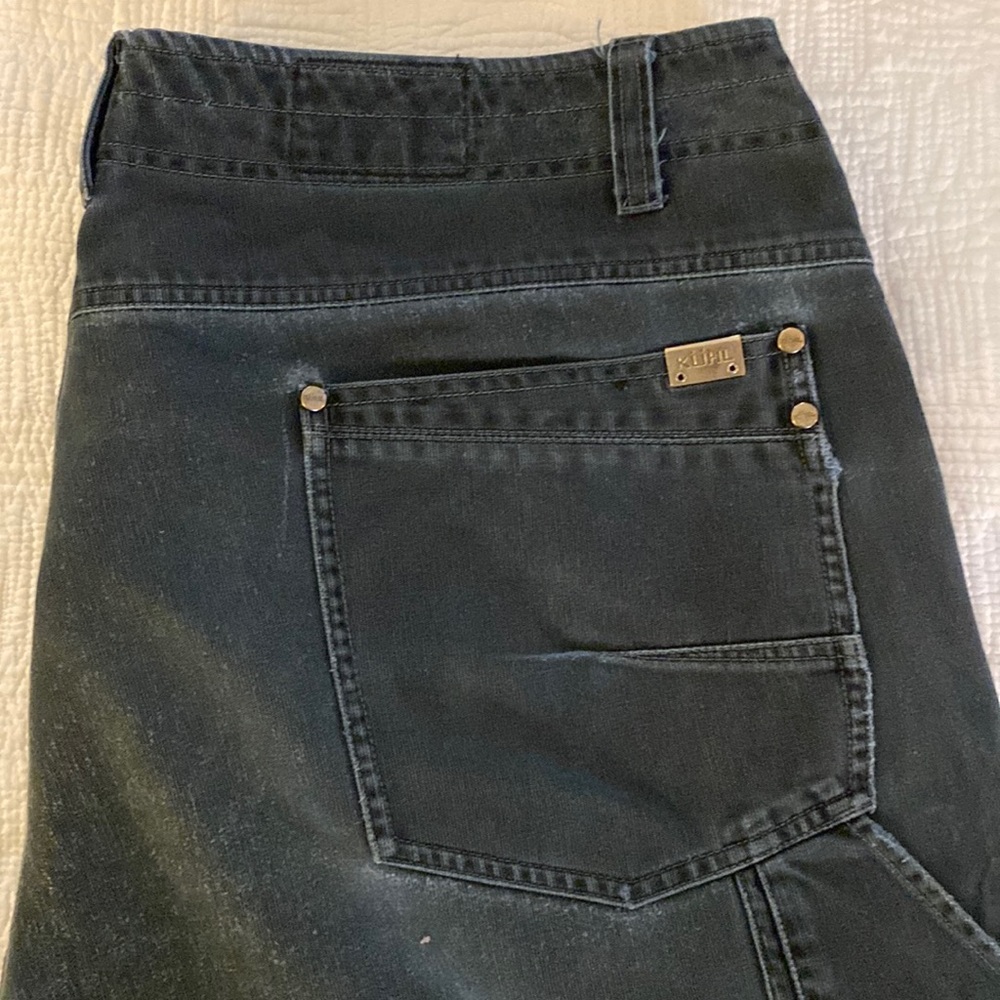 Men’s 40”x30” Kuhl black carpenter jean, vintage patina dye